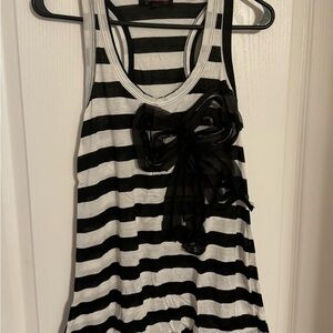 Annabelle Black and White Striped Top